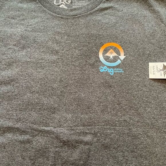 LRG Charcoal Tee with Orange and Blue Accents - Picture 1 of 2